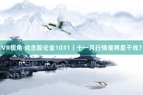 VR视角 说念股论金1031丨十一月行情谁将是干线?