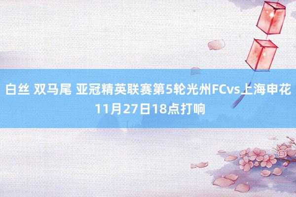 白丝 双马尾 亚冠精英联赛第5轮光州FCvs上海申花 11月27日18点打响