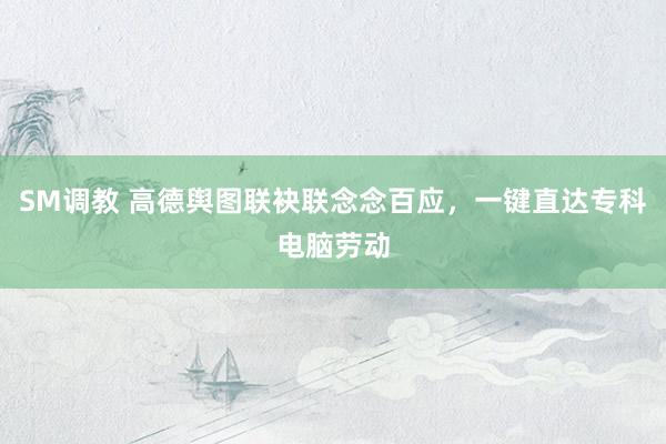 SM调教 高德舆图联袂联念念百应，一键直达专科电脑劳动