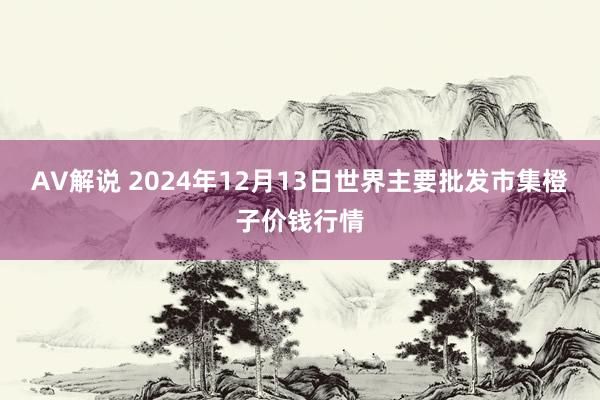 AV解说 2024年12月13日世界主要批发市集橙子价钱行情