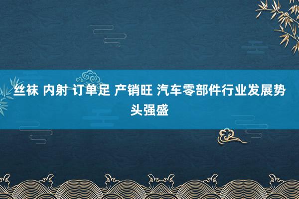 丝袜 内射 订单足 产销旺 汽车零部件行业发展势头强盛