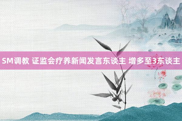 SM调教 证监会疗养新闻发言东谈主 增多至3东谈主