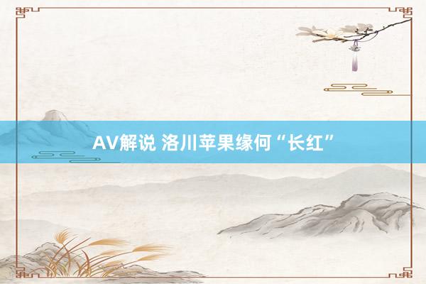 AV解说 洛川苹果缘何“长红”