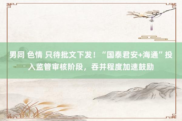 男同 色情 只待批文下发！“国泰君安+海通”投入监管审核阶段，吞并程度加速鼓励