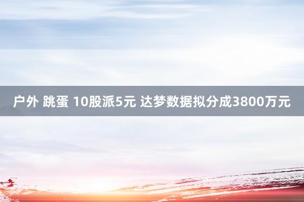 户外 跳蛋 10股派5元 达梦数据拟分成3800万元