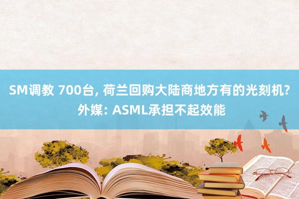 SM调教 700台， 荷兰回购大陆商地方有的光刻机? 外媒: ASML承担不起效能