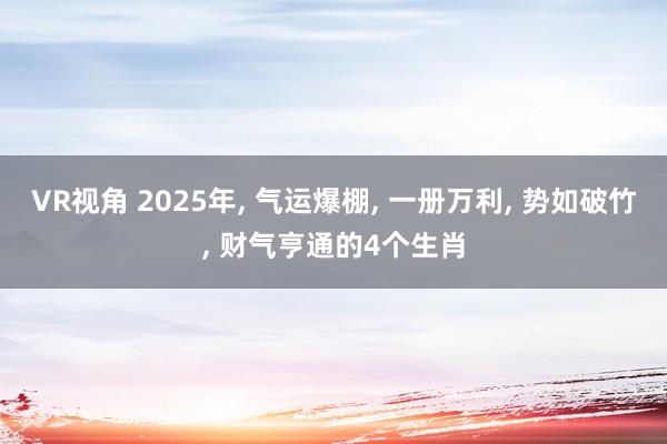 VR视角 2025年， 气运爆棚， 一册万利， 势如破竹， 财气亨通的4个生肖