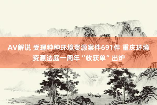 AV解说 受理种种环境资源案件691件 重庆环境资源法庭一周年“收获单”出炉
