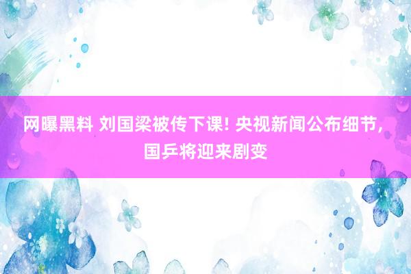 网曝黑料 刘国梁被传下课! 央视新闻公布细节， 国乒将迎来剧变