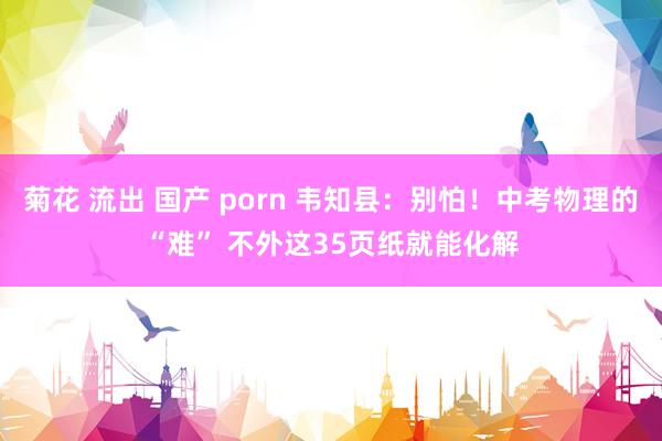 菊花 流出 国产 porn 韦知县：别怕！中考物理的“难” 不外这35页纸就能化解