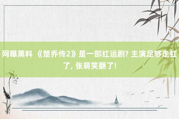网曝黑料 《楚乔传2》是一部红运剧? 主演足够走红了， 张萌笑翻了!