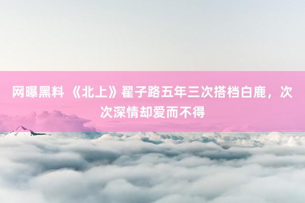 网曝黑料 《北上》翟子路五年三次搭档白鹿，次次深情却爱而不得